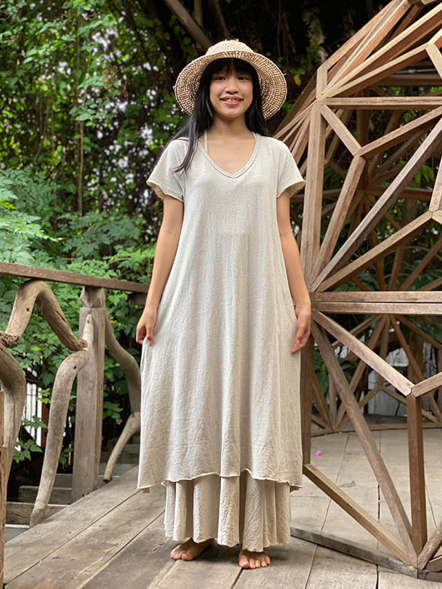 パヤカPayaka asana ヘンプコットンふかふかサイドスリットスカート asana ヘンプコットン ふかふか スリット スカート・草木染め