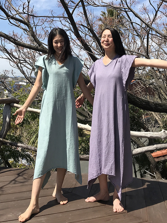 定番人気✨ヘンプコットン　シンプル　ロングワンピース　パヤカ　等お好きな方 asana ヘンプコットン 厚手 NEW ポケット ロング ワンピース