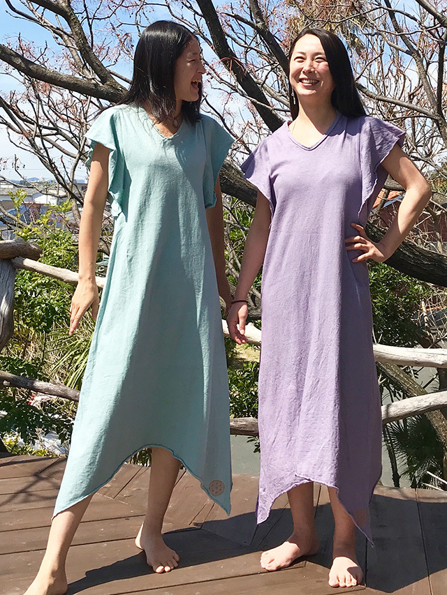 asana ヘンプコットン ひらひら ワンピース【パヤカ オンラインショップ】