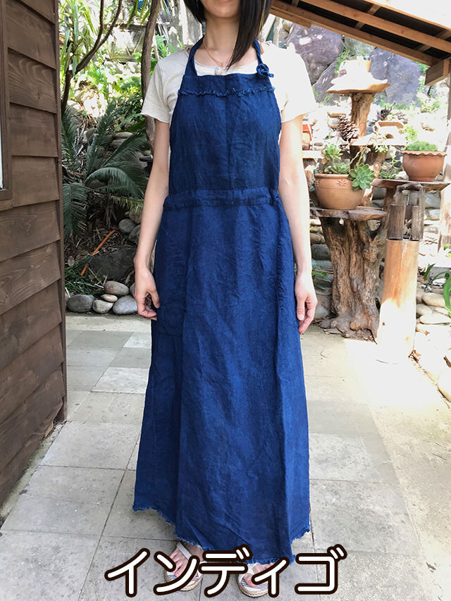 asana HEMP100% エプロン ワンピース・草木染め【パヤカ オンライン