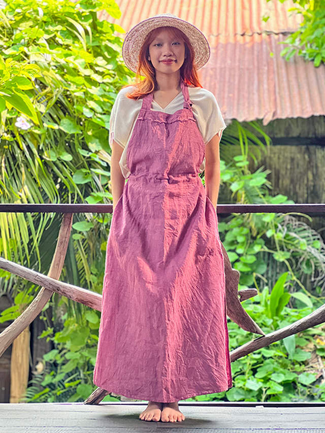 asana HEMP100% エプロン ワンピース・草木染め【パヤカ オンライン  