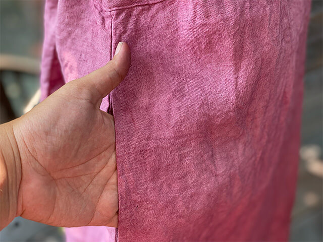 asana HEMP100% エプロン ワンピース・草木染め