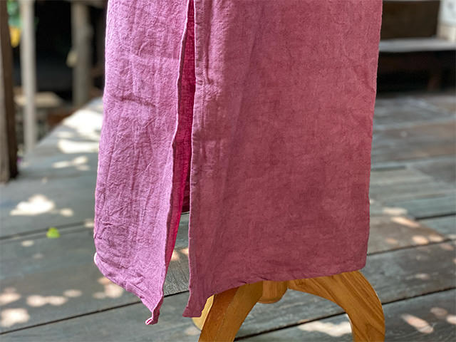 asana HEMP100% エプロン ワンピース・草木染め