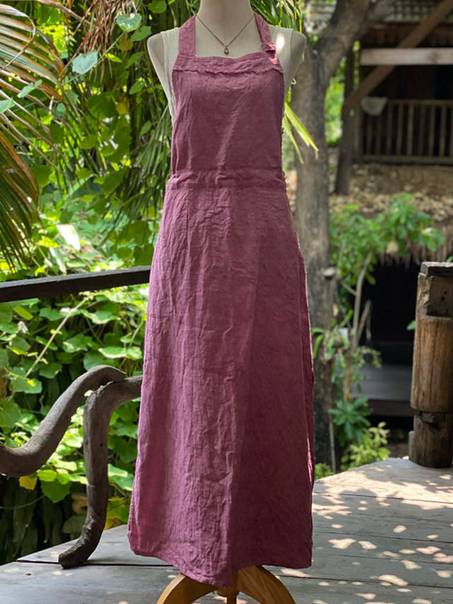 asana HEMP100% エプロン ワンピース・草木染め【パヤカ オンライン