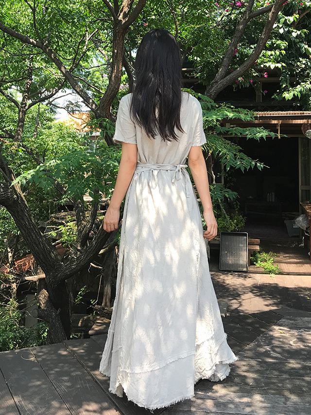 asana HEMP100% カシュクール ワンピース・きなり【パヤカ オンライン