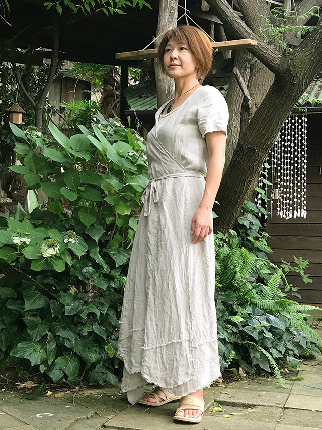 asana HEMP100% カシュクール ワンピース・きなり【パヤカ オンライン