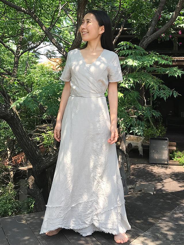 asana HEMP100% カシュクール ワンピース・きなり【パヤカ オンライン
