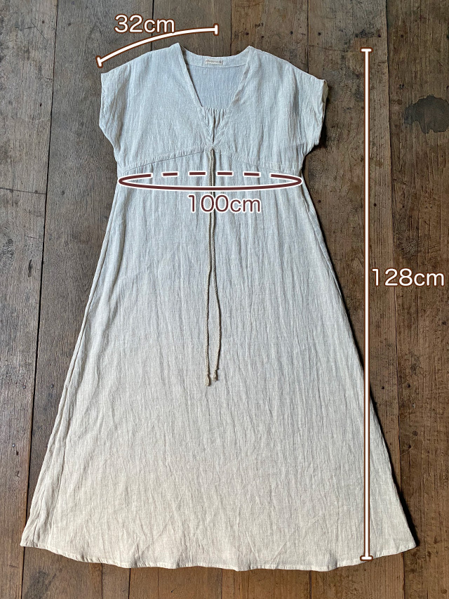 asana HEMP100% 縄文ワンピース・きなり