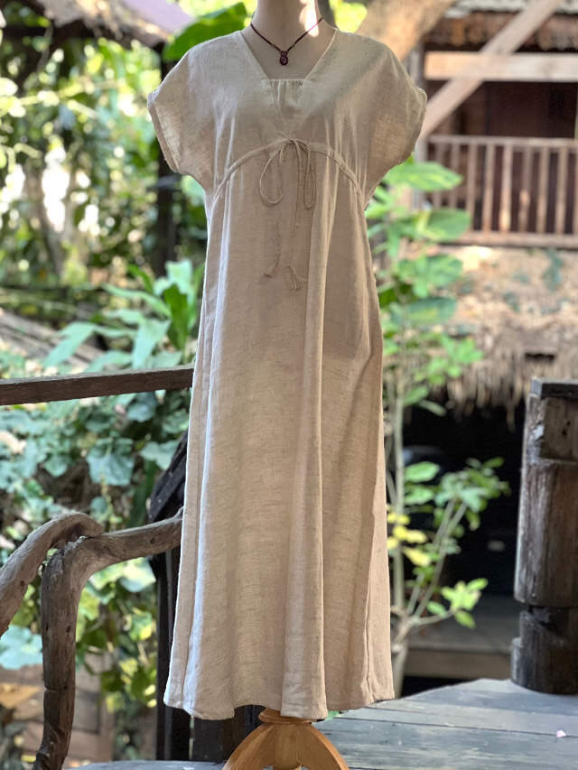 asana HEMP100% NEW 縄文ワンピース・きなり asana HEMP100% 縄文ワンピース・きなり【パヤカ オンラインショップ】