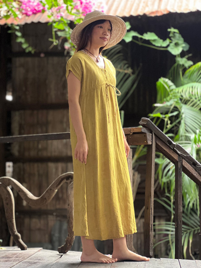 asana HEMP100% NEW 縄文ワンピース・草木染め【パヤカ オンライン