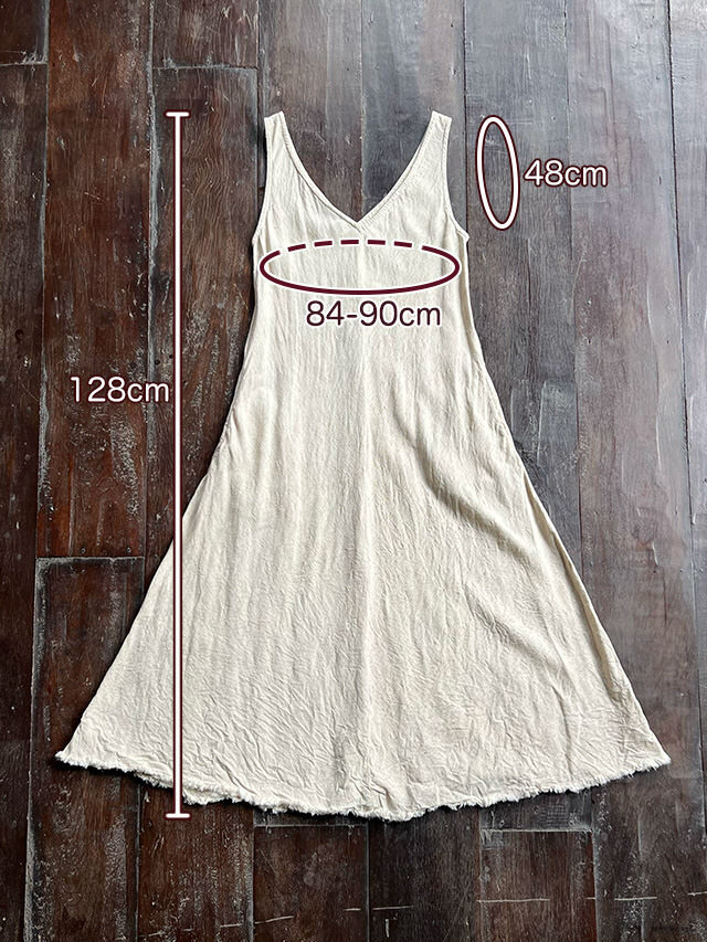 asana HEMP100% NEW バイアス ワンピース・きなり【パヤカ オンライン