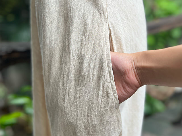 asana HEMP100% NEW バイアス ワンピース・きなり【パヤカ オンライン