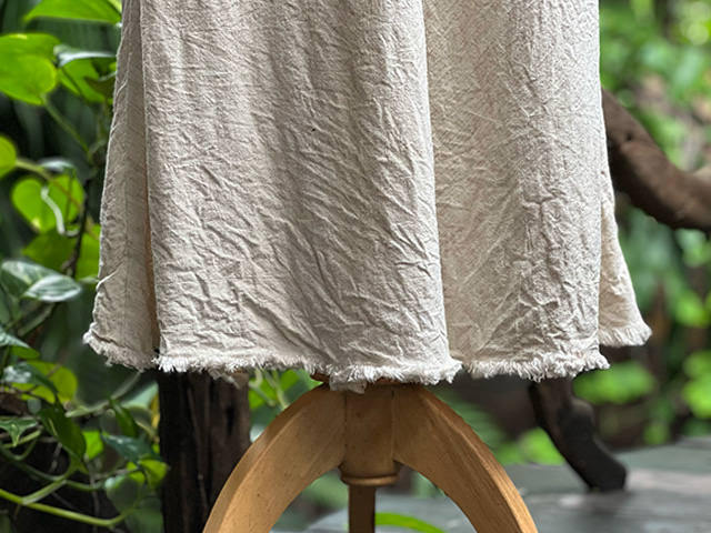 asana HEMP100% バイアス ワンピース・きなり