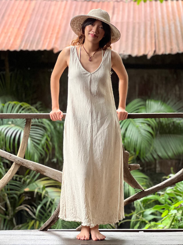 asana HEMP100% NEW バイアス ワンピース・きなり【パヤカ オンライン