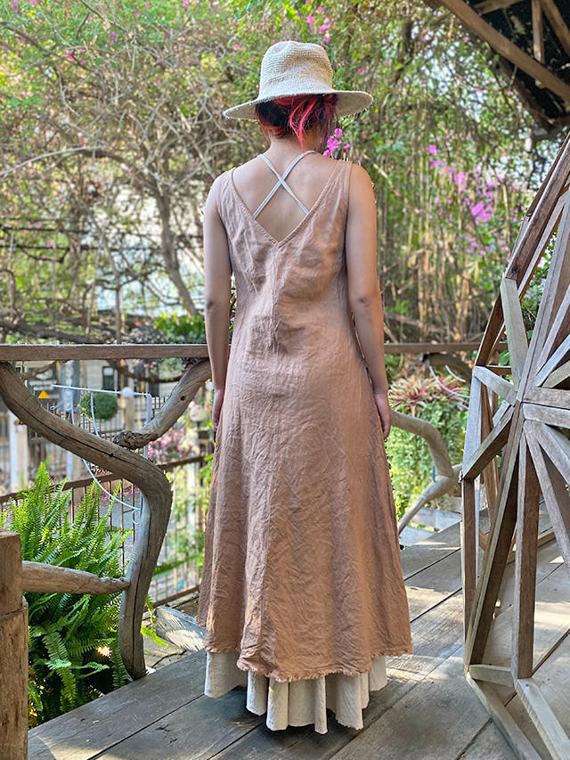 asana HEMP100% NEW バイアス ワンピース・草木染め【パヤカ 