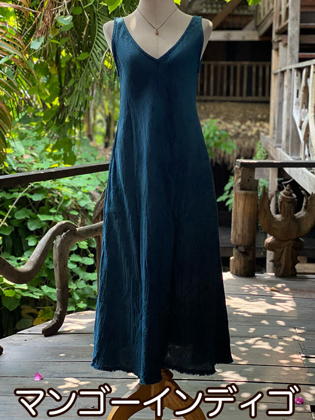 asana HEMP100% NEW バイアス ワンピース・草木染め【パヤカ  