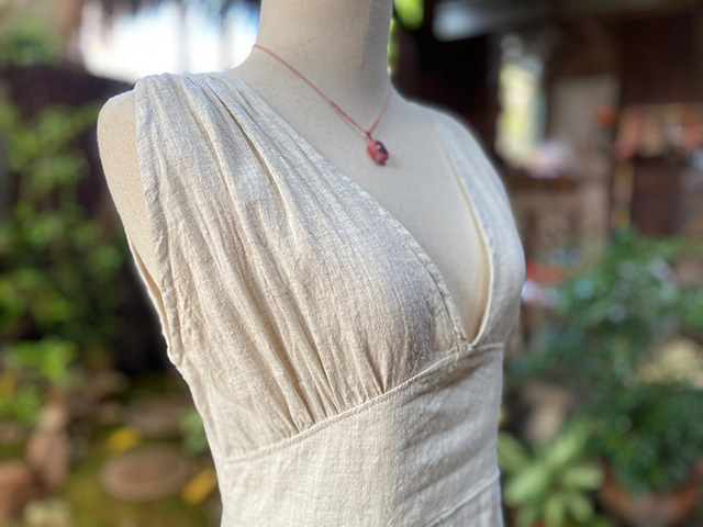 asana HEMP100% ポケット ワンピース・きなり