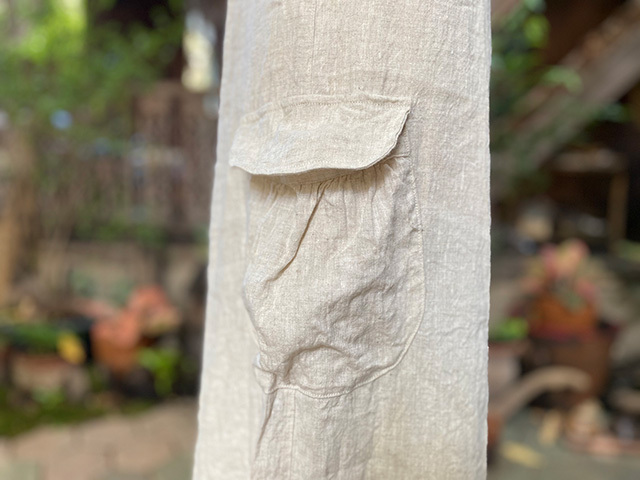 asana HEMP100% ポケット ワンピース・きなり