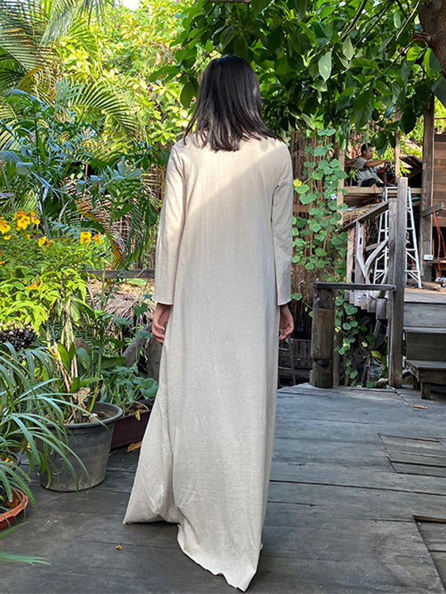 asana カシュクール風 ロングワンピース・きなり【パヤカ
