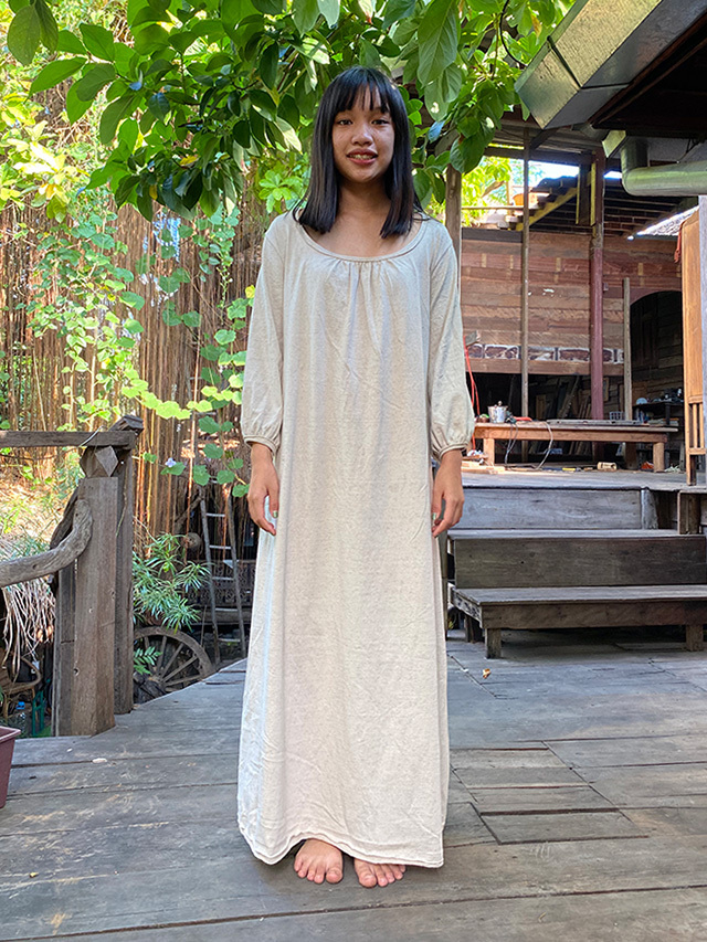 Asana ヘンプコットン ポケット ロング ワンピース きなり パヤカ オンラインショップ