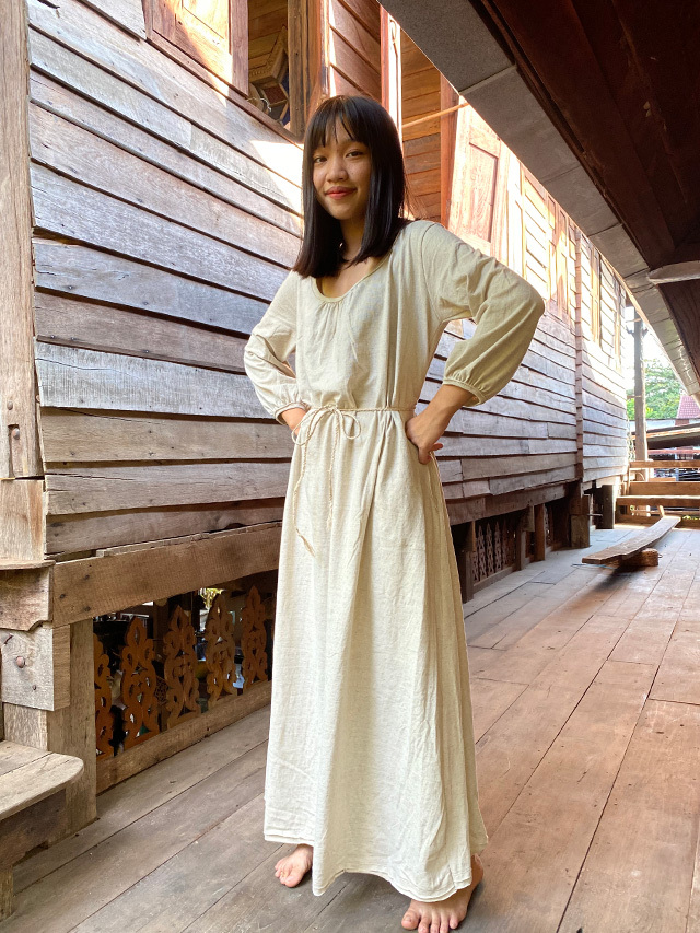 Asana ヘンプコットン ポケット ロング ワンピース きなり パヤカ オンラインショップ