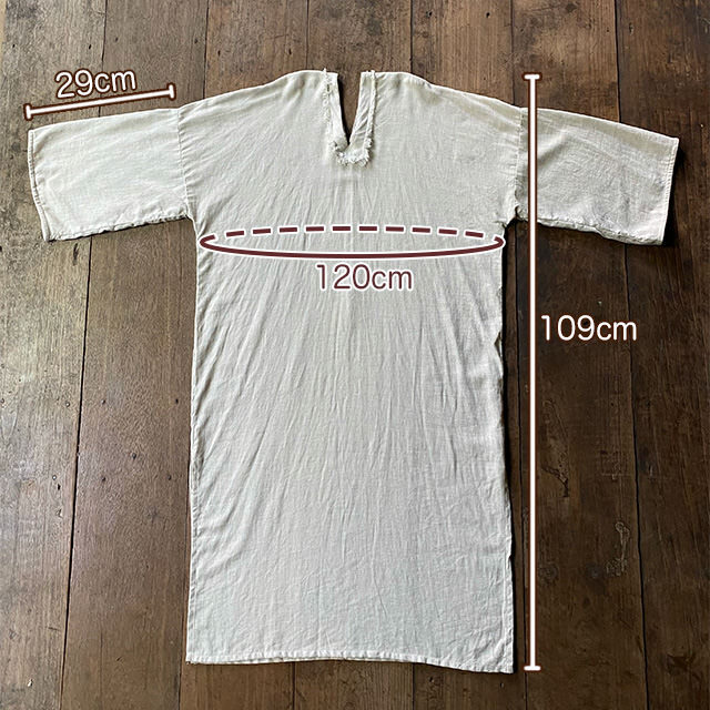 asana HEMP100% テロテロ 貫頭衣 ワンピース・きなり