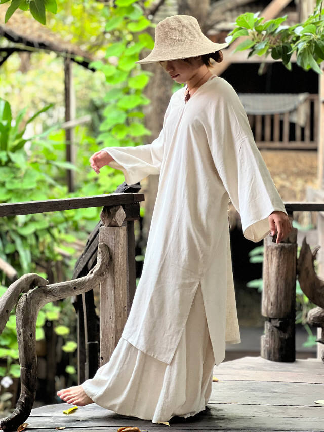 【新品・未使用】パヤカ HEMP100% テロテロ ロングワンピース きなり asana HEMP100% テロテロ 貫頭衣 ワンピース・きなり【パヤカ