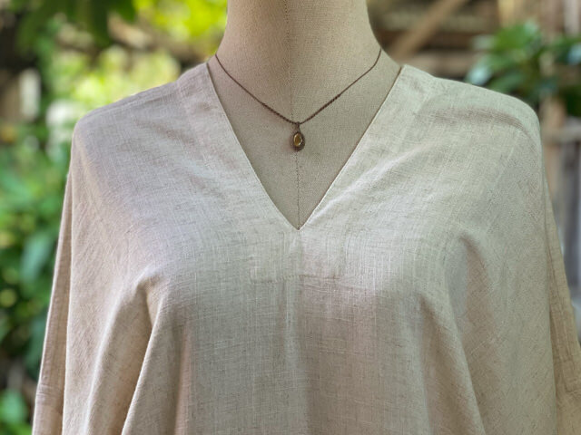 asana HEMP100% テロテロ NEW 貫頭衣 ワンピース・きなり