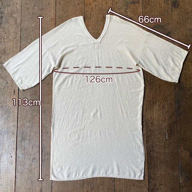 asana HEMP100% テロテロ 貫頭衣 ワンピース・きなり