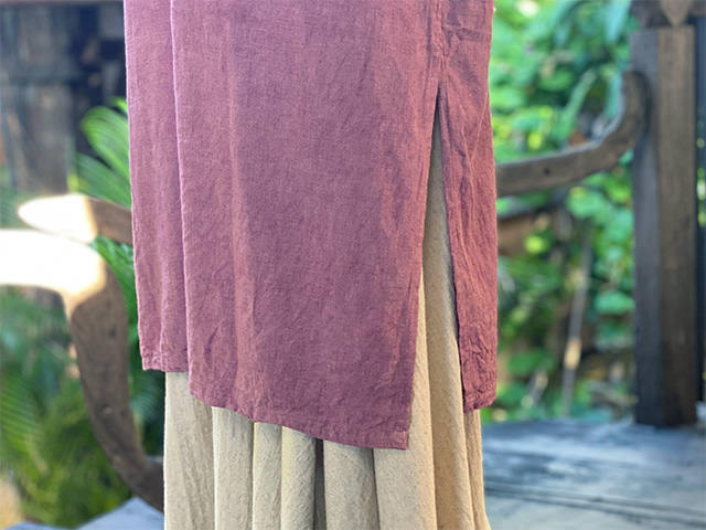 asana HEMP100% テロテロ 貫頭衣 ワンピース・草木染め