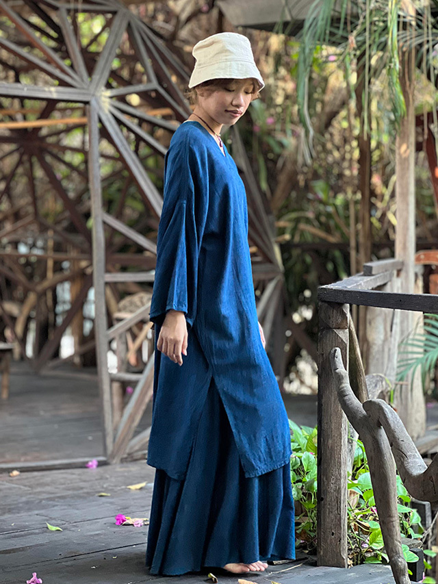 asana HEMP100% テロテロ 貫頭衣 ワンピース・草木染め【パヤカ  