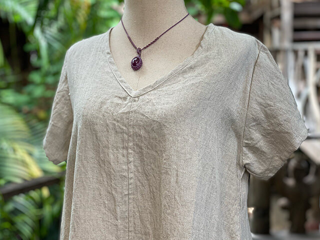 asana HEMP100% 厚手 NEW ラウンド チュニック・きなり