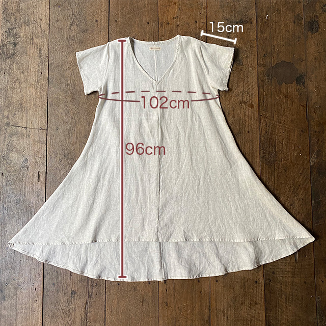 asana HEMP100% ラウンド チュニック・きなり