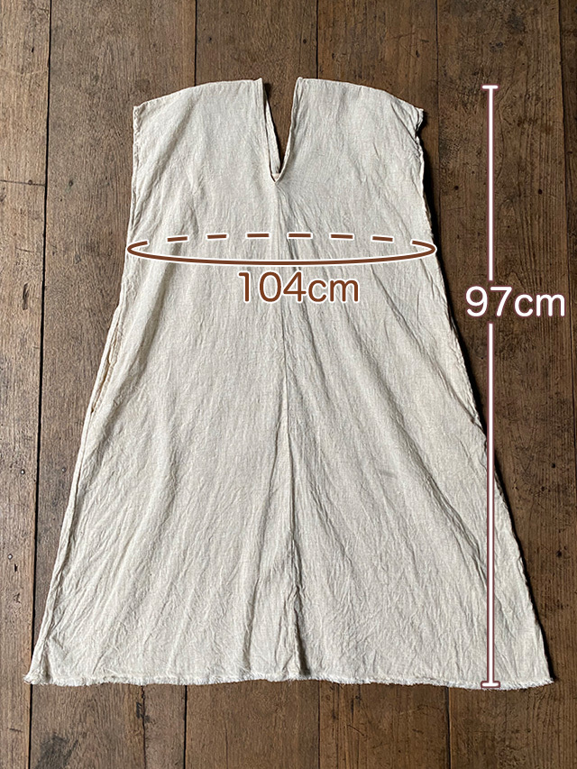 asana HEMP100% テロテロ 貫頭衣 ワンピース・きなり