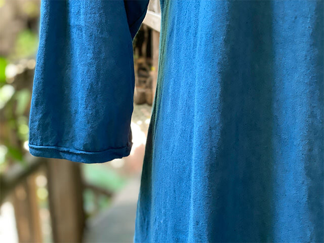 asana ヘンプコットン 薄手 ゆったり ７分袖 チュニック・草木染め