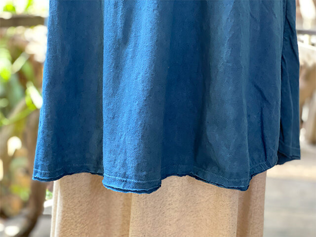 asana ヘンプコットン 薄手 ゆったり ７分袖 チュニック・草木染め