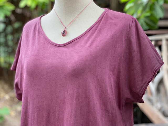 asana ヘンプコットン 薄手 チュニック ワンピース・草木染め