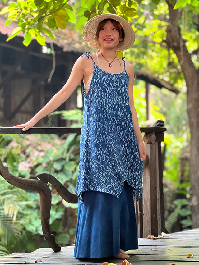 Goa きよ ゴア 美品 インド綿カラフルチュニック 花柄 個性的 涼しげ M 