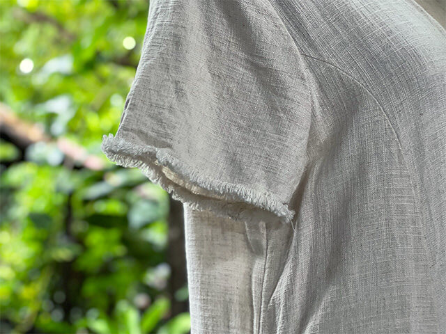 asana HEMP100% テロテロ 切り替え カシュクール ロング ワンピース・きなり