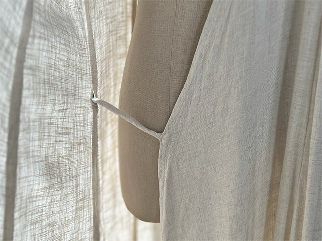 asana HEMP100% テロテロ 切り替え カシュクール ロング ワンピース・きなり