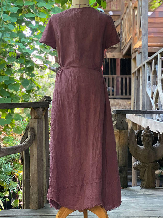 あこ 美品　HÉLIOPÔLE 日本製　カシュクールロングワンピース あこ様専用 美品 HÉLIOPÔLE 日本製 カシュクールロング