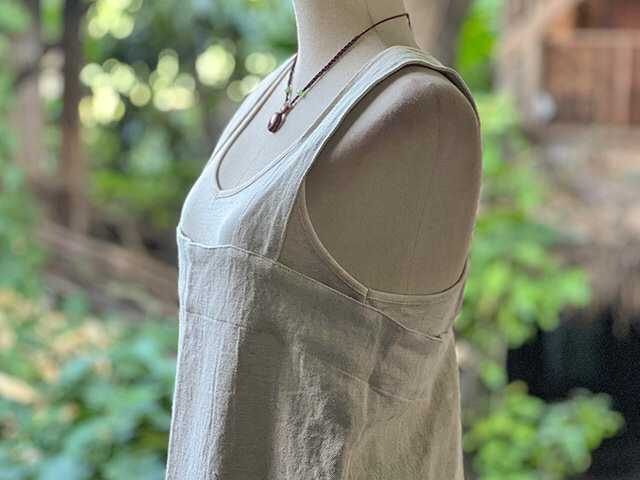 asana HEMP100% 厚手 エプロン・きなり