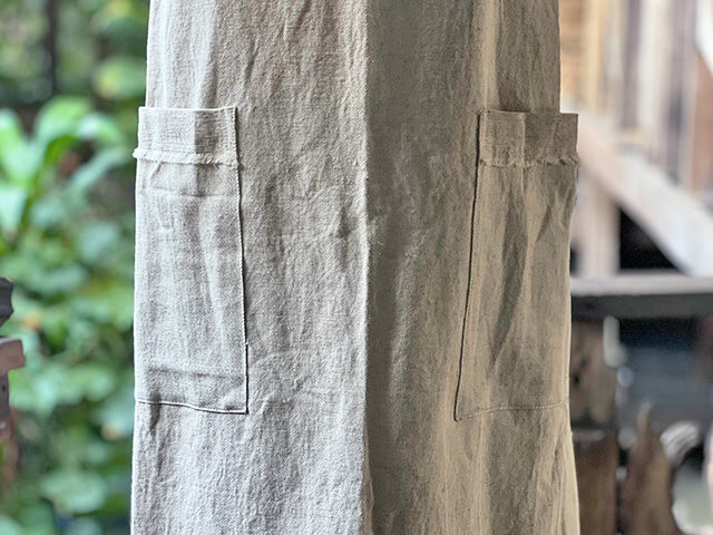 asana HEMP100% 厚手 エプロン・きなり