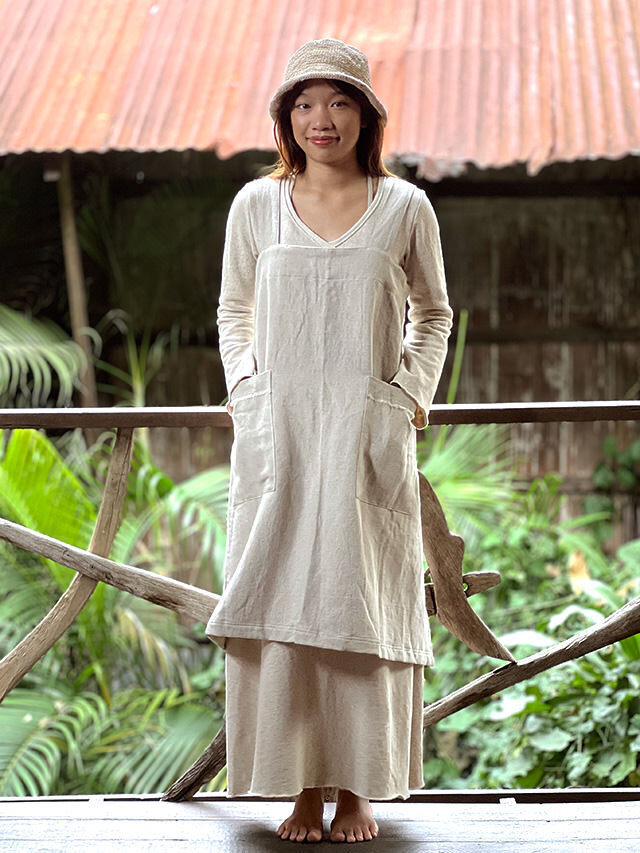 asana HEMP100% 厚手 NEW エプロン・きなり【パヤカ オンラインショップ】