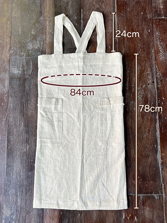 asana HEMP100% 厚手 エプロン・きなり