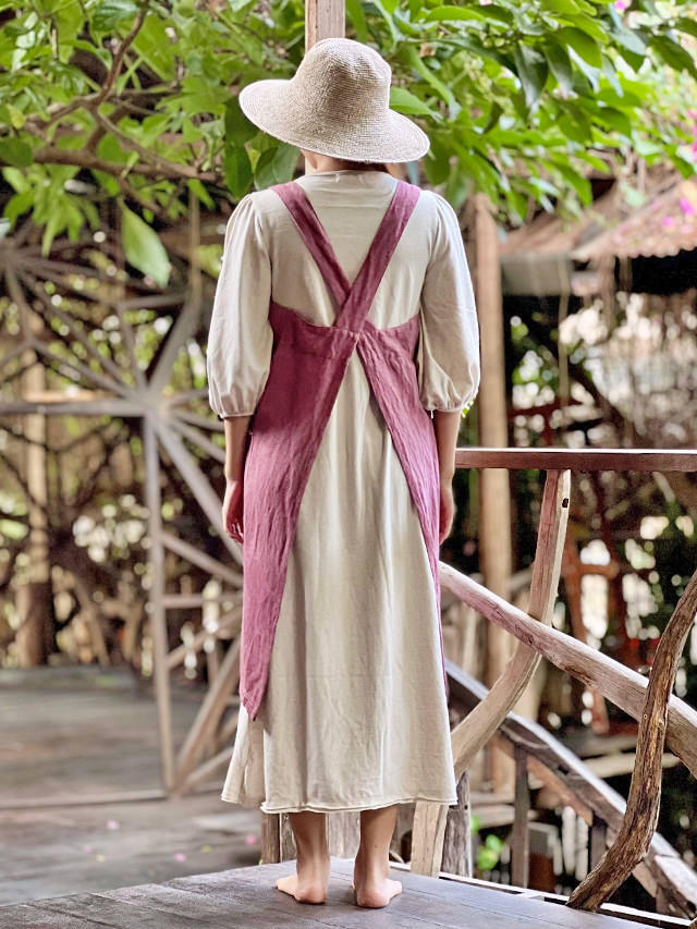 asana HEMP100% 厚手 エプロン・草木染め【パヤカ オンラインショップ】