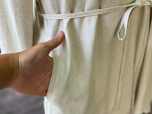 asana HEMP100% テロテロ ゆったり ロング カーディガン・きなり