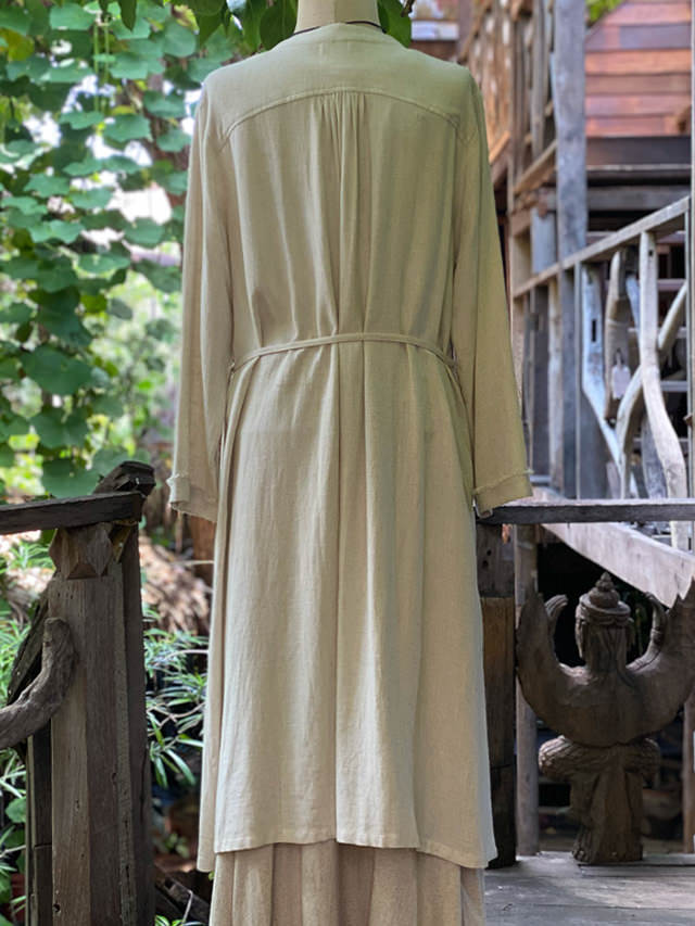 asana HEMP100% テロテロ ゆったり ロング カーディガン・きなり  