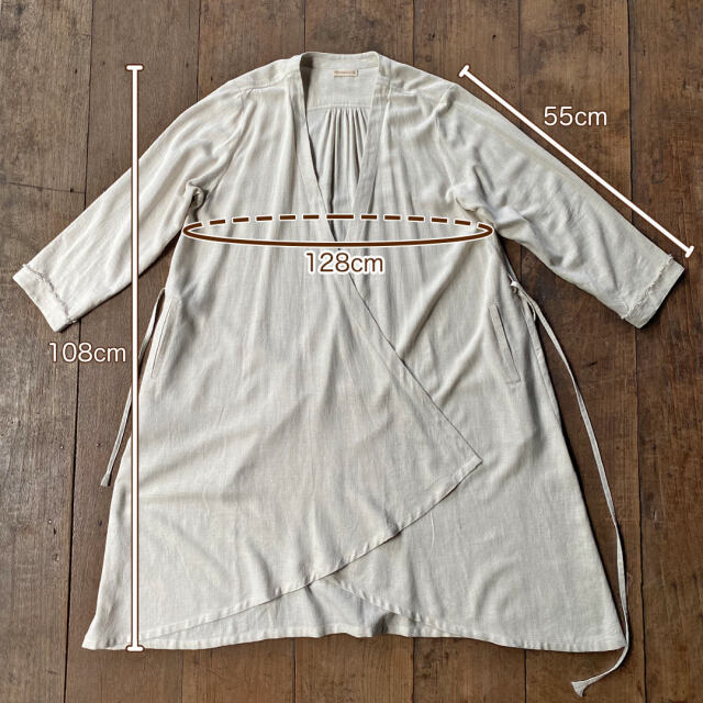 asana HEMP100% テロテロ ゆったり ロング カーディガン・きなり