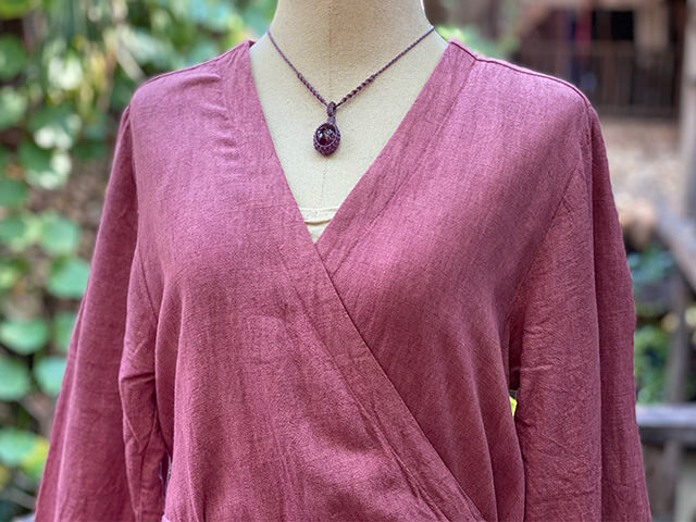 asana HEMP100% テロテロ ゆったり ロング カーディガン・草木染め